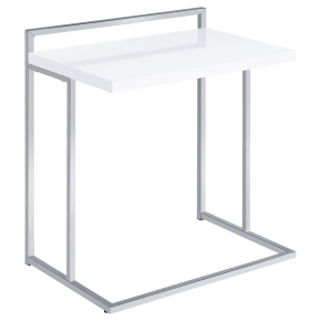 CoasterEveryday 936118 Dani - Rectangular C-Shaped Sofa Side Table - White High Gloss