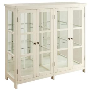 CoasterEssence 950306 Sable - 4 Door Wood Accent Storage Display Cabinet - Off White