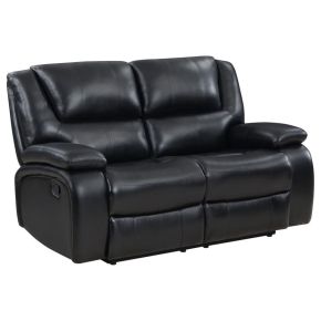 Coaster Fine Furniture 610245 Camila - Upholstered Motion Reclining Loveseat - Black