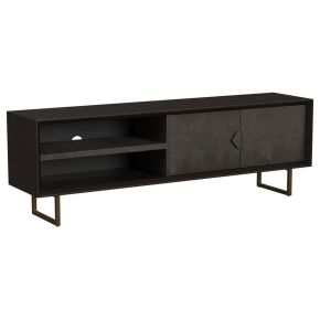 Coaster Fine Furniture 703003 Marsden - 2 Door Mango Wood TV Stand - Charcoal Black