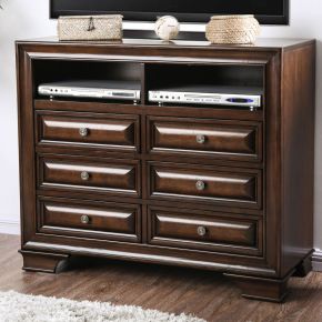 Furniture of America CM7302CH-TV Brandt - Media Chest - Brown Cherry