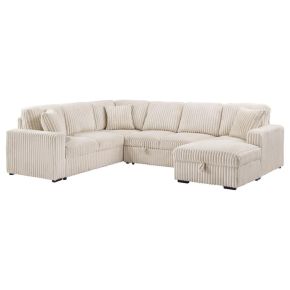 Coaster Fine Furniture 501205 Devonshire - Sleeper Sectional Sofa Storage Chaise - Camel