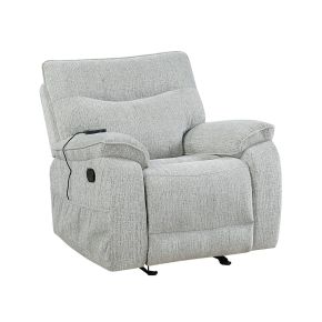 New Classic U2542-13-MST Chablis - Glider Recliner With Heat And Massage - Mist Gray