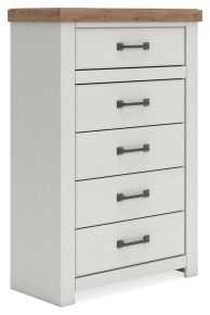 Benchcraft® B4615-46 Savonport - Five Drawer Chest - White / Brown
