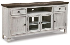 Ashley Furniture W814-68 Havalance - Extra Large TV Stand - 4 Doors - Brown / Beige