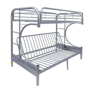 ACME 02091W-SI Eclipse - Twin Over Full Over Futon Bunk Bed - Silver