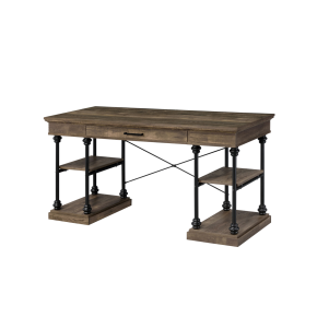 ACME OF00135 Synal - Writing Desk - Rustic Oak & Black Finish