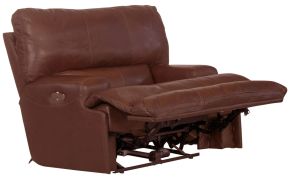 Catnapper 7645807-1283/19-3083/19 Catnapper 7645807-1283/19-3083/19 Wembley - Italian Leather Match Power Lay Flat Recliner With Power Adjustable Headrest & Lumbar - Walnut