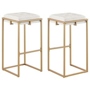 CoasterEveryday 183646 Nadia - Upholstered Backless Bar Stool (Set of 2) - Beige