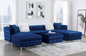 Furniture of America CM6256NV-SECT Ciabattoni - Sectional - Navy