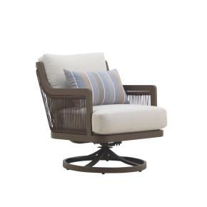 New Classic G2762-21S Genova - Patio Swivel Club Chair With Accent Pillow (Set of 2) - Gray