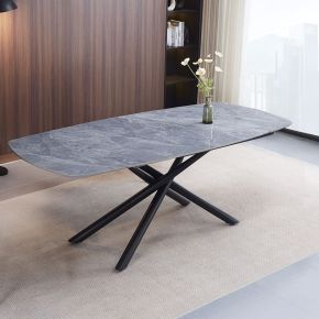 ACME DN03685 Hester - Ceramic Top Dining Table - Gray & Black