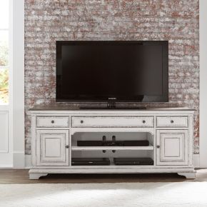 Liberty Furniture 244-TV70 Magnolia Manor - Entertainment TV Stand - Antique White