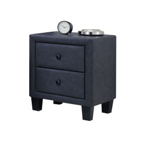 ACME 25663 Saveria - Nightstand - Two Tone Gray Synthetic Leather