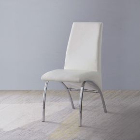 ACME 71107 ACME 71107 Pervis - Side Chair (Set of 2) - White Synthetic Leather & Chrome