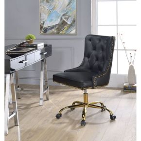 ACME 92518 PUrlie - Office Chair - Black PU & Gold