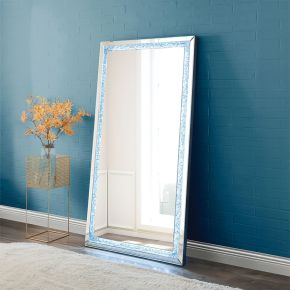 ACME 97600 Noralie - Floor Mirror - Faux Diamonds & Mirrored