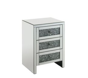 ACME 97951 Noralie - 26" Accent Table With Faux Diamonds - Mirrored