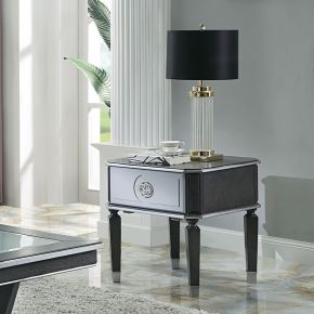ACME 88817 House Beatrice - End Table - Charcoal & Light Gray