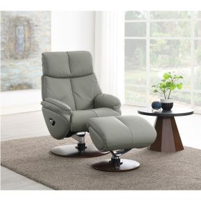 ACME AC02991 Kandoro - Motion Accent Chair With Swivel & Ottoman - Gray And Brown