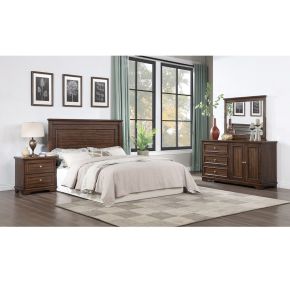 ACME BD02154F Franklin - 4 Piece Pack Full Bed Set - Brushed Walnut