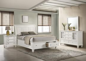 CoasterEssence 201309Q-S4 Sandy Beach - 4 Piece Queen Bedroom Set - Cream White