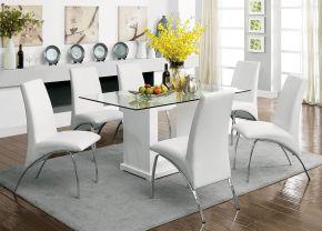 Furniture of America CM3917T-TABLE Eva - Dining Table - White / Clear