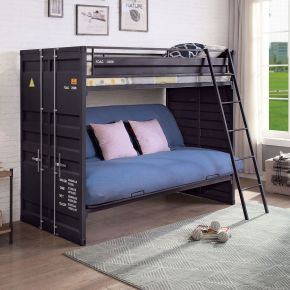 Furniture of America FOA-BK652BK-BED Lafray - Twin Bunk Bed With Futon Base - Black
