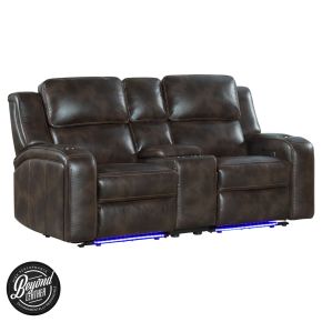 Intercon SE-LS-276DPR-COF-C Silhouette - Dual-Power Loveseat - Bolero Coffee