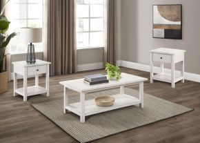 Coaster Fine Furniture 710558-S3 Payne - 3 Piece Coffee And 1-Drawer End Table Set - White