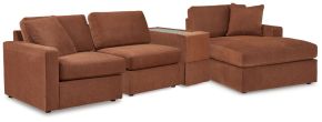 Signature Design by Ashley® 92102S40 Modmax - 4-Piece Sectional With Raf Corner Chaise And Storage Console - Spice