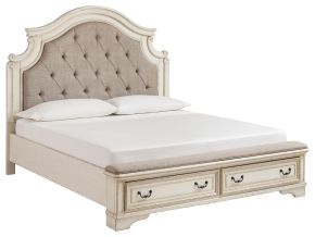 Ashley Furniture B743B21 Realyn - California King Upholstered Bed - White / Brown / Beige