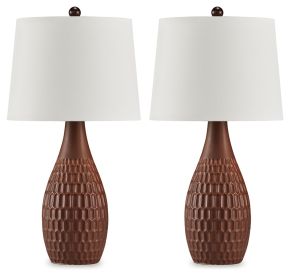 Signature Design by Ashley® L178004 Cartford - Brown - Ceramic Table Lamp (Set of 2)