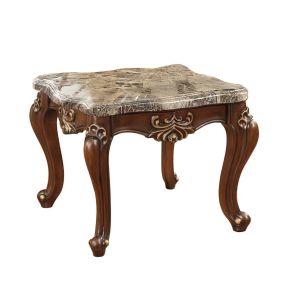 ACME 81052 Shalisa - End Table - Marble Top & Walnut