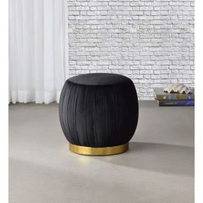 ACME 96449 Zinnia - Ottoman - Black Velvet & Gold