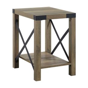 ACME LV01002 Abiram - End Table - Rustic Oak Finish