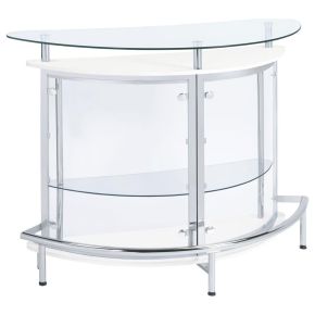CoasterEssence 101066 Amarillo - Freestanding Glass Top Home Bar Wine Cabinet - White