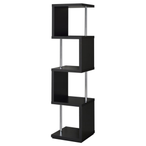 CoasterEveryday 801419 Baxter - 4-Shelf Bookshelf - Black And Chrome