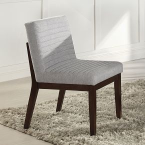 ACME DN03931 Edwyn - Side Chair (Set of 2) - Gray Fabric & Brown Finish