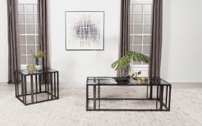 Coaster Fine Furniture 708358-S2 Adri - 2 Piece Coffee And End Table Set - Black Nickel