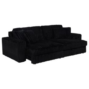 Coaster Fine Furniture 600537PB1 Jacana - LAF Power Sofa Chaise With 2 Piece Pillow, Box 1 of 2 - Black