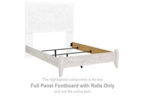 Signature Design by Ashley® B181-84 Paxberry - Full Panel Footboard w/Rails - Whitewash