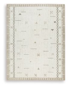 Ashley Furniture R407651 Dot - 8' x 10' Rug - Cream / Brown / Taupe