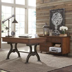 Liberty Furniture 411-HO-CDS Arlington House - 2 Piece Complete Desk Set - Dark Brown