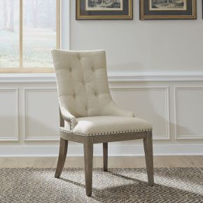 Liberty Furniture 615-C6501S Americana Farmhouse - Upholstered Shelter Side Chair - Dusty Taupe