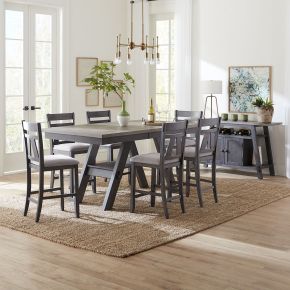 Liberty Furniture 116GY-CD-7GTS Lawson - 7 Piece Gathering Table Set - Gray