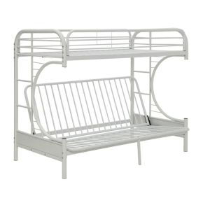 ACME 02093WH Eclipse - Twin Long Over Queen Over Futon Bunk Bed - White