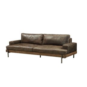 ACME 52475 Silchester - Sofa - Distress Chocolate Top Grain Leather & Oak