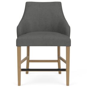 Riverside Furniture 92607 Mix-N-Match Chairs - Swoop Arm Upholstered Stool (Set of 2) - Dark Gray