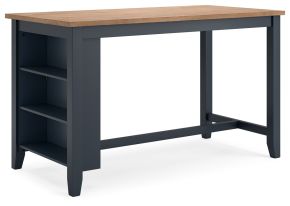 Signature Design by Ashley® D399-13 Gesthaven - Rectangular Dining Room Counter Table - Natural / Blue